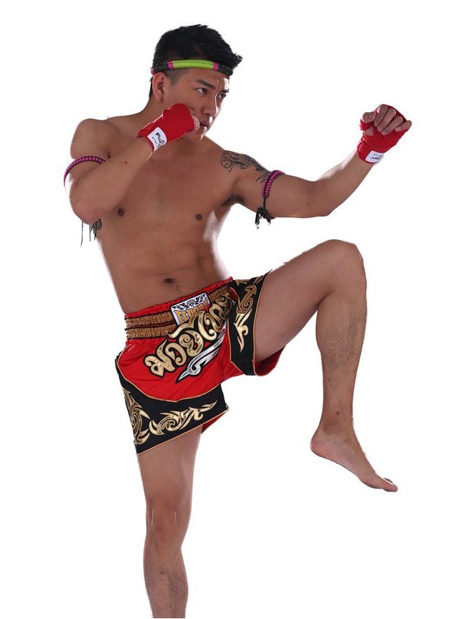 FLUORY شورتات قتال موياي تاي، ملابس شورتات MMA، تدريب قتال القفص، مصارعة، فنون قتالية، شورتات كيك بوكسينغ - Image 2