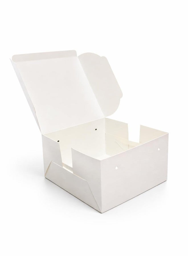 SELMEZ Half Kg Paperboard Cake Box (7 x 7 x 5 Inch) | Premium White Cake Packaging Box for Pastries and Desserts | Food Grade Sturdy Easy Foldable Boxes | Ideal for Bakery & Home Bakers | Pack of 25 - Image 2