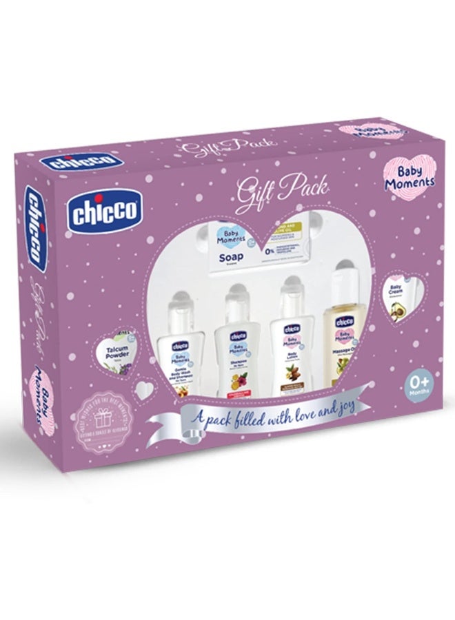 شيكو مجموعة هدايا العناية بالطفل من شيكو بيبي مومنتس (أرجواني) مع 7 منتجات للعناية ببشرة الطفل وشعره | مجموعة هدايا العناية بالطفل لحفلة استقبال المولود الجديد، والآباء الجدد، وأعياد الميلاد | خالٍ من الفينوكسي إيثانول - Image 1