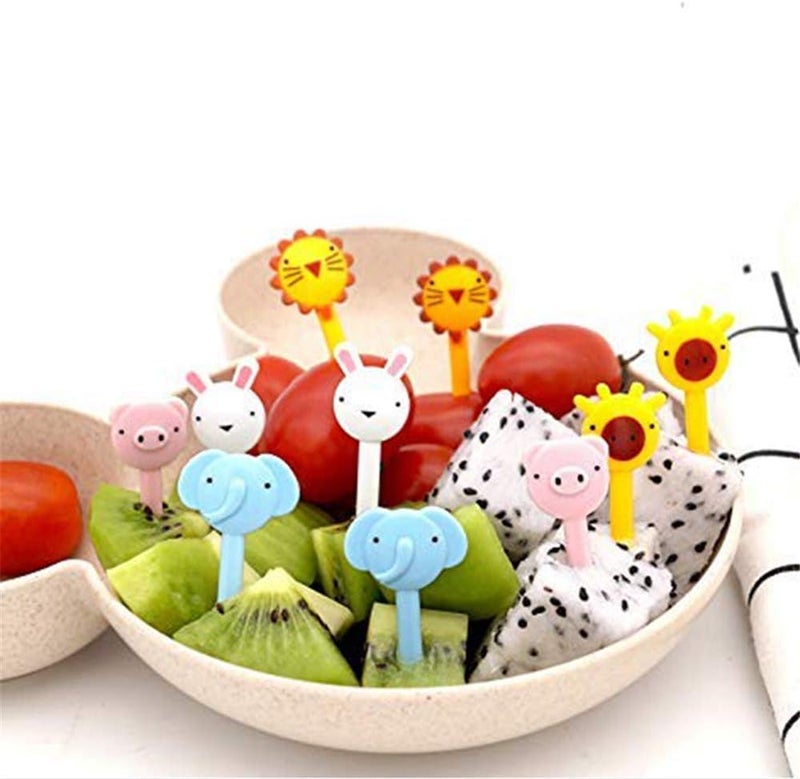 Yangcan0507 50 Pcs Food Fruit Fork Picks for Kids Cute Animals Bento Box Decor ForksCake Little Forks Dessert Forks Mini Cartoon Toothpick for Cake Dessert Pastry Party Supply - Image 4