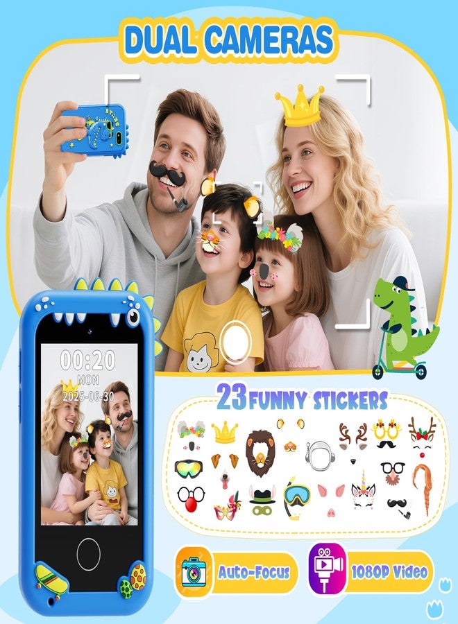 TKECWOB Kids Smart Phone Toys for Boys - Dinosaurs Gift Toys for Boys Ages 3-10 Christmas Birthday Gifts, Learning Toys with 2.8" Touchscreen, Music,Video Player, Game, 8G SD Card - Image 3