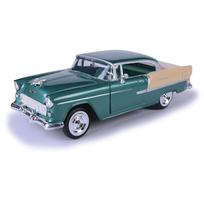 MOTORMAX 1955 Chevy Bel Air Green Motormax 73229 124 scale Diecast Model Toy Car for unisexchildren