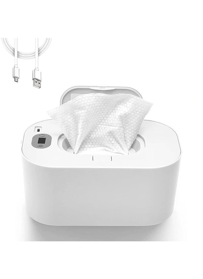 Beauenty Wipe Warmer with Digital Display,Large Capacity Wipes Dispenser, 3 Modes of Temperature Heating Control,Warms Quickly and Evenly, Comfort and Safety for Baby（White）  - Image 1