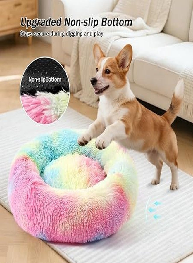Calming Dog Bed Donut Anti Anxiety Fluffy Dog Bed for Small Medium Dog and Cat - Image 4