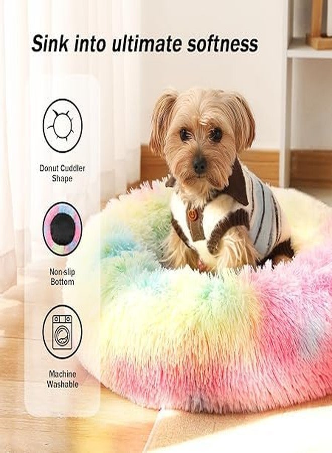 Calming Dog Bed Donut Anti Anxiety Fluffy Dog Bed for Small Medium Dog and Cat - Image 5