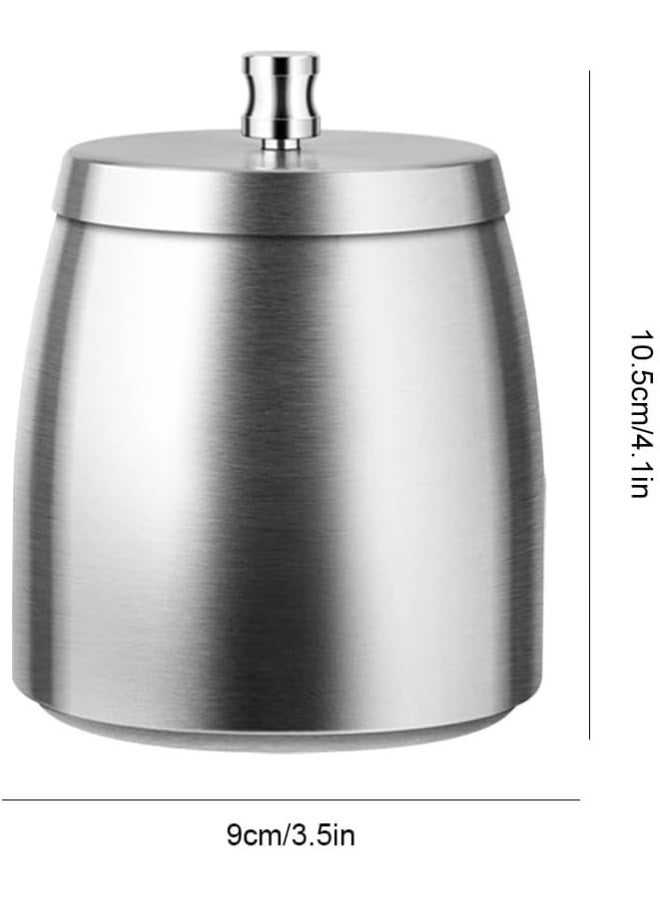 Arabest Stainless steel ashtray,windproof and anti odor ashtray, anti drop ashtray with lid，suitable for terraces, homes, offices, living rooms, silver - Image 2