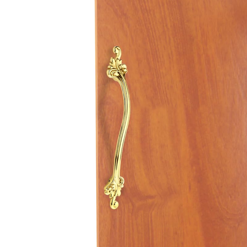 GLOXY Premium Gold 14” Flower Design Push & Pull Aluminium Main Door Handle with 8” Hole-to-Hole Spacing for Glass & Wooden Door Handle for Home, Offices, Banquet Hall & Restaurant - Pack of 1 - Image 3