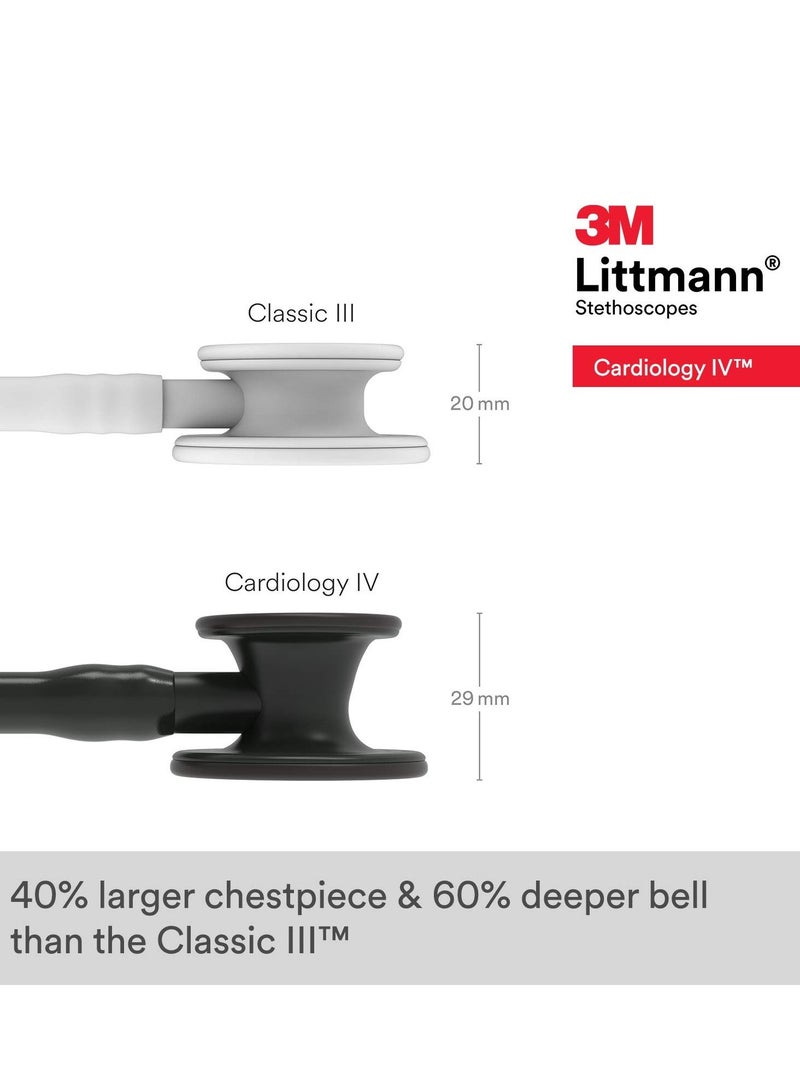 3M Littmann Stethoscope, Cardiology IV 27 inch Black Tube Black Chestpiece 6163 - Image 4