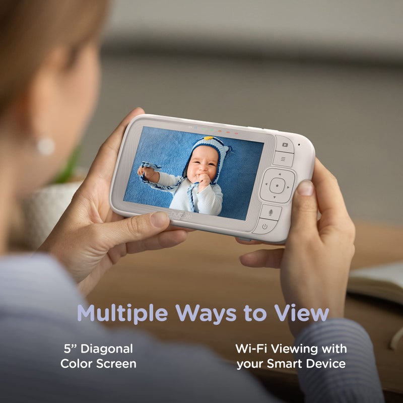 HUBBLE CONNECTED Nursery Pal Glow+ Smart Baby Monitor with 5" Parent Unit and Wi-Fi Viewing via Free App – 7-Color Night Light, Sleep Trainer, Remote Pan Tilt Zoom, 2-Way Talk, Infrared Night Vision - Image 3