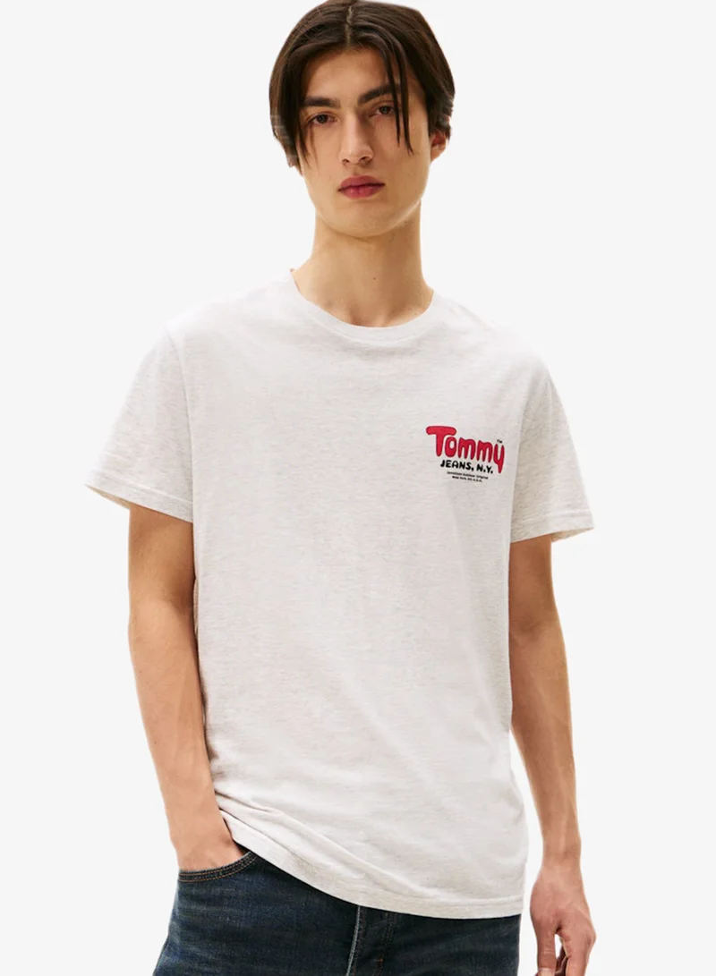 Text Print Slim Fit T-Shirt