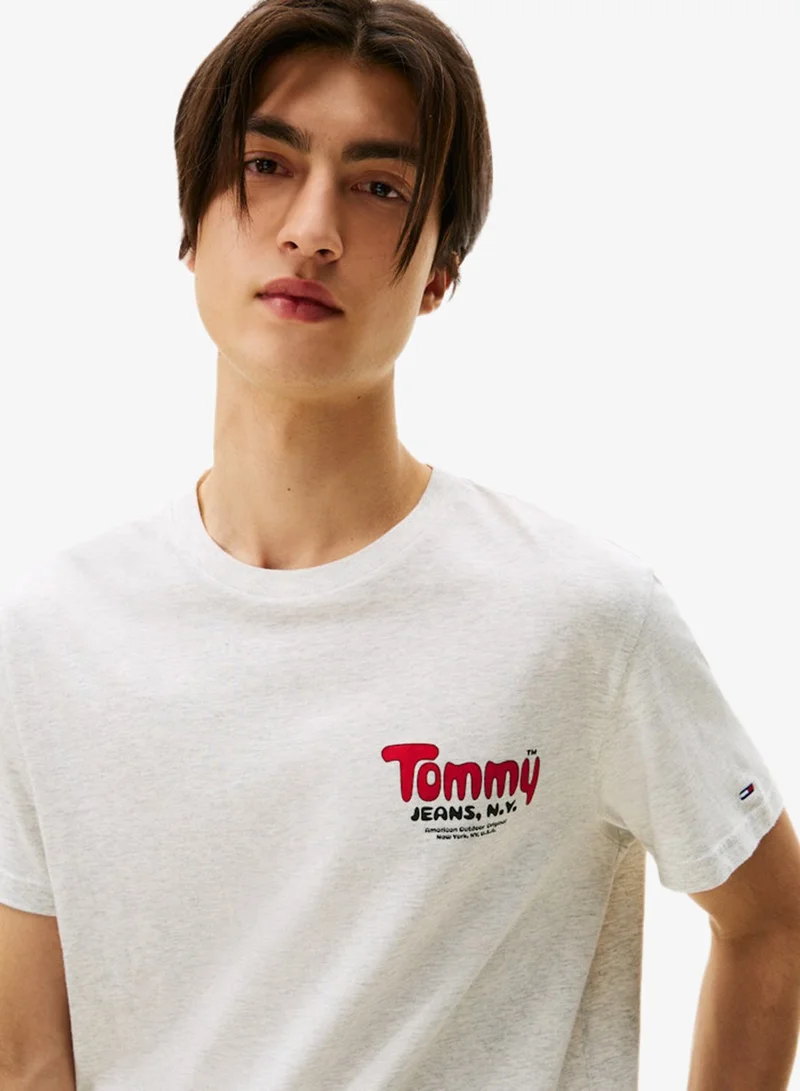 TOMMY JEANS Text Print Slim Fit T-Shirt