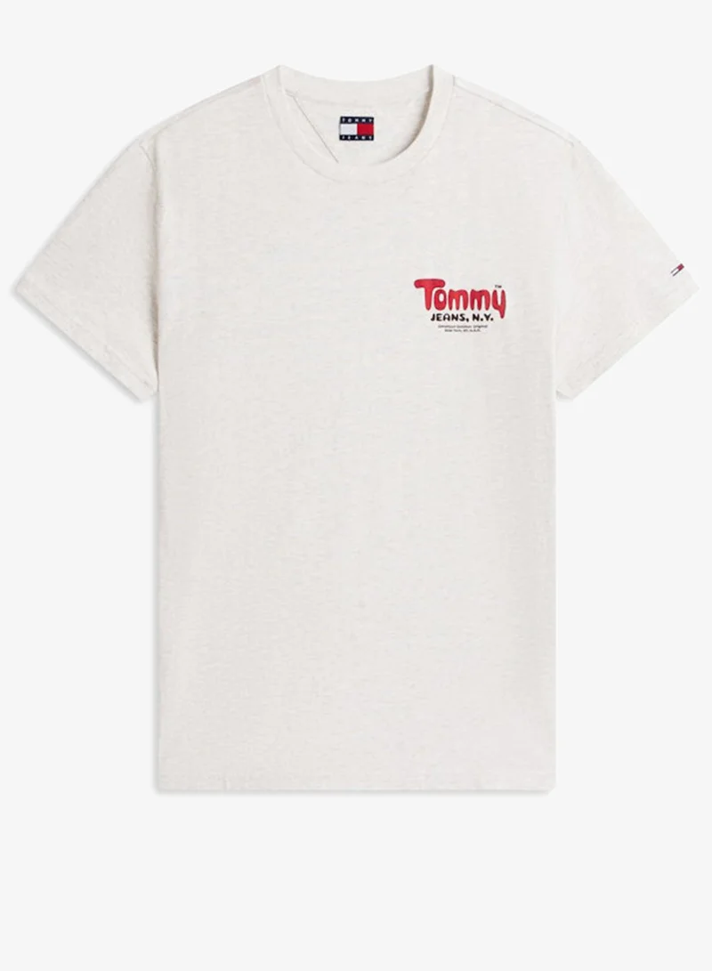 TOMMY JEANS Text Print Slim Fit T-Shirt