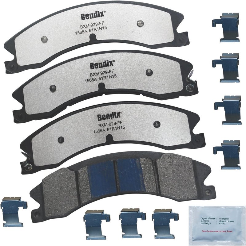 Bendix Fleet Metlok MKD1565AFM Semi-Metallic Front Brake Pads for Nissan NV1500 2021-2012, NV2500 2021-2012, NV3500 2021-2012, TITAN XD 2019-2016, TITAN XD 2024 - Image 1