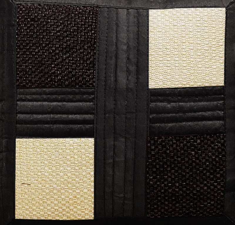 BUNIO Jute and Dupion Silk Box Design Cushion Covers 16 x 16 inches Set of 5 Pieces Black - Image 3