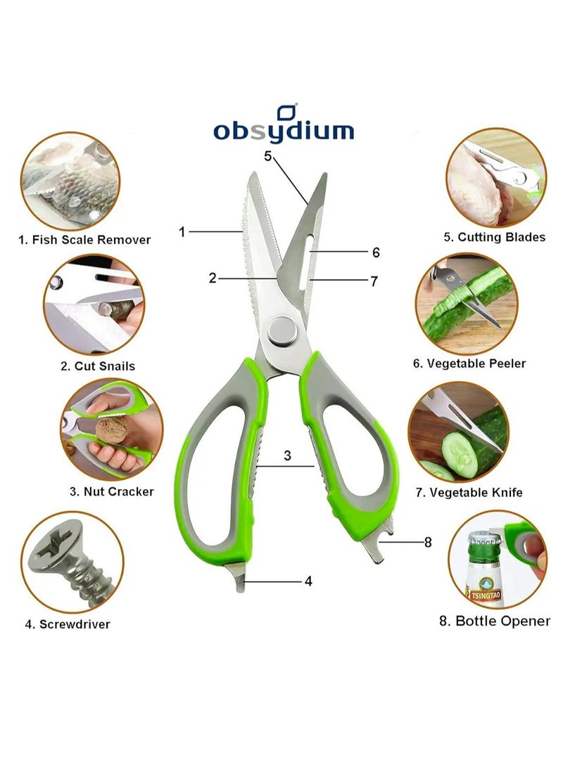 Generic Heavy duty stainless steel multipurpose kitchen sharp scissors with magnetic holder  - Image 1
