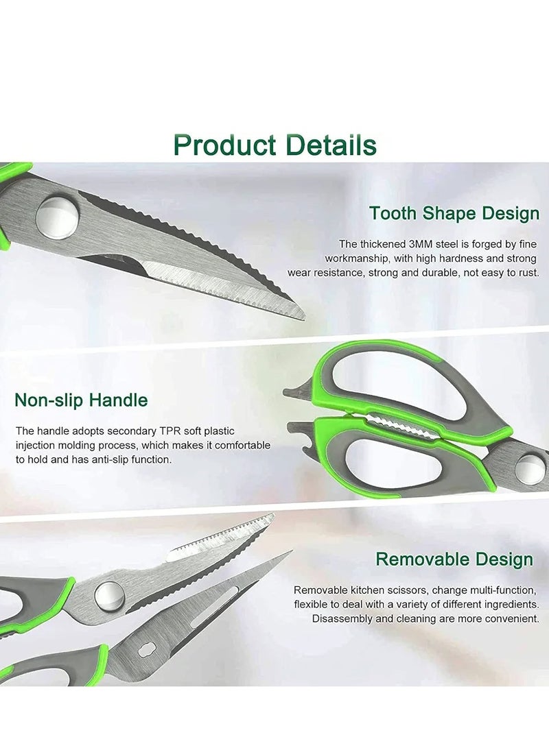 Generic Heavy duty stainless steel multipurpose kitchen sharp scissors with magnetic holder  - Image 2