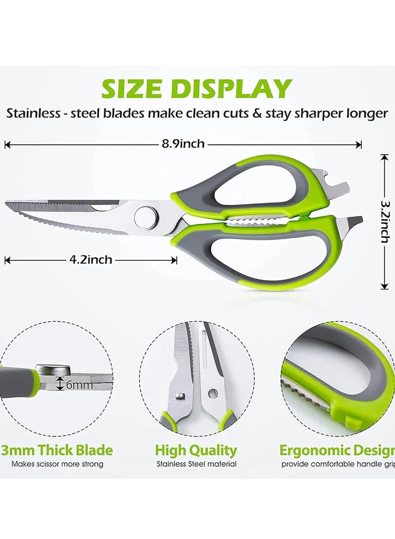 Generic Heavy duty stainless steel multipurpose kitchen sharp scissors with magnetic holder  - Image 5