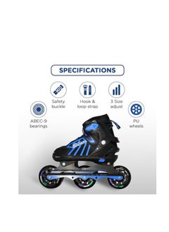 ENDLESS  EL1031 Inline Adjustable Skates Small Size 29 EUR (UK 11.5) - 33 EUR (UK 2) for 3 to 6 Years | Aluminium Chassis and 100 mm PU Three Wheels | With ABEC 9 Bearings | Indoor and Outdoor  - Image 3