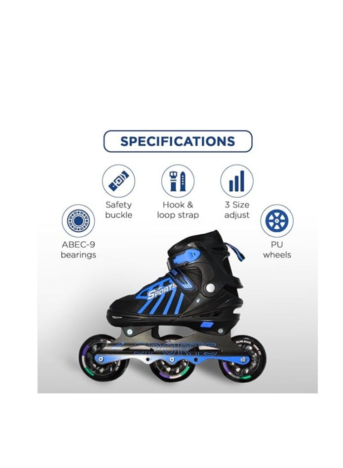 ENDLESS  EL1031 Inline Adjustable Skates Small Size 29 EUR (UK 11.5) - 33 EUR (UK 2) for 3 to 6 Years | Aluminium Chassis and 100 mm PU Three Wheels | With ABEC 9 Bearings | Indoor and Outdoor  - Image 3