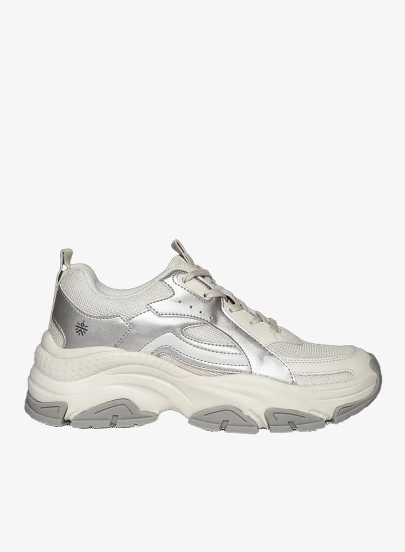 Cult Women Off-White and Silver Luna Sneakers