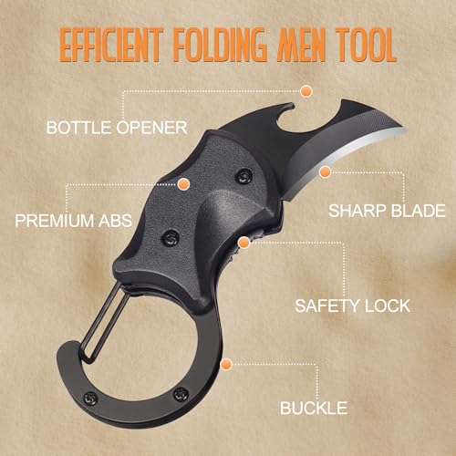 VERTHMOE Christmas Stocking Stuffers Gifts for Men Him, Small Pocket Multitool Knife for Men Dad Gifts, Keychain Box Cutter with Bottle Opener, Cool Gadgets for EDC Camping Hiking - Image 2