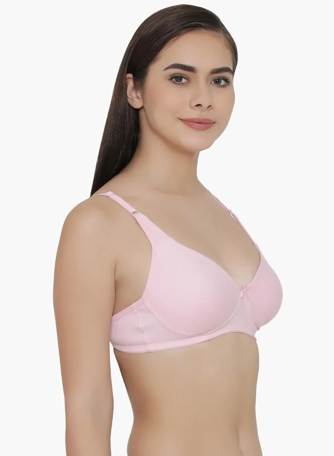 Clovia Pink Non-Padded Non-Wired Layered Cups Cotton Rich Bra