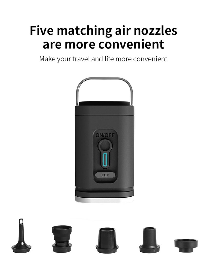 Splendors Electric Air Pump Portable Mini Vacuum Pump with 5 Nozzles and 3 Camping Light Modes Electric Rechargeable Inflate Deflate Pump Outdoor Activities  - Image 4