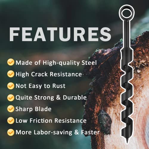 Camoo Bushcraft Survival 1” x 12” Scotch Eye Hand Wood Auger Drill Bit for Bushcraft Backpack and Camping - Perfect Addition Tool to Survival and Camping Gear Packs - Image 5