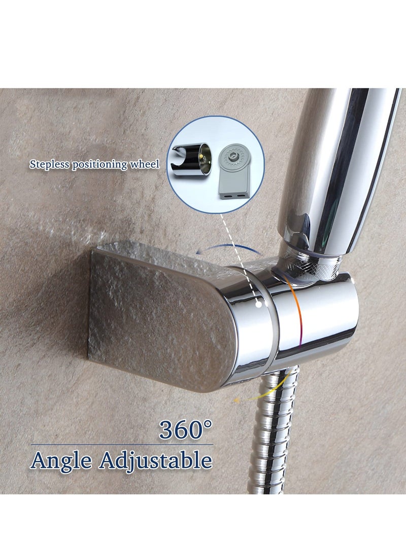 Y&D Shower Head Holder Bracket, Universal 360° Angle Adjustable Holder, Hower Wall Mount for Bathroom, Fixed Hand Held Hose - Image 2