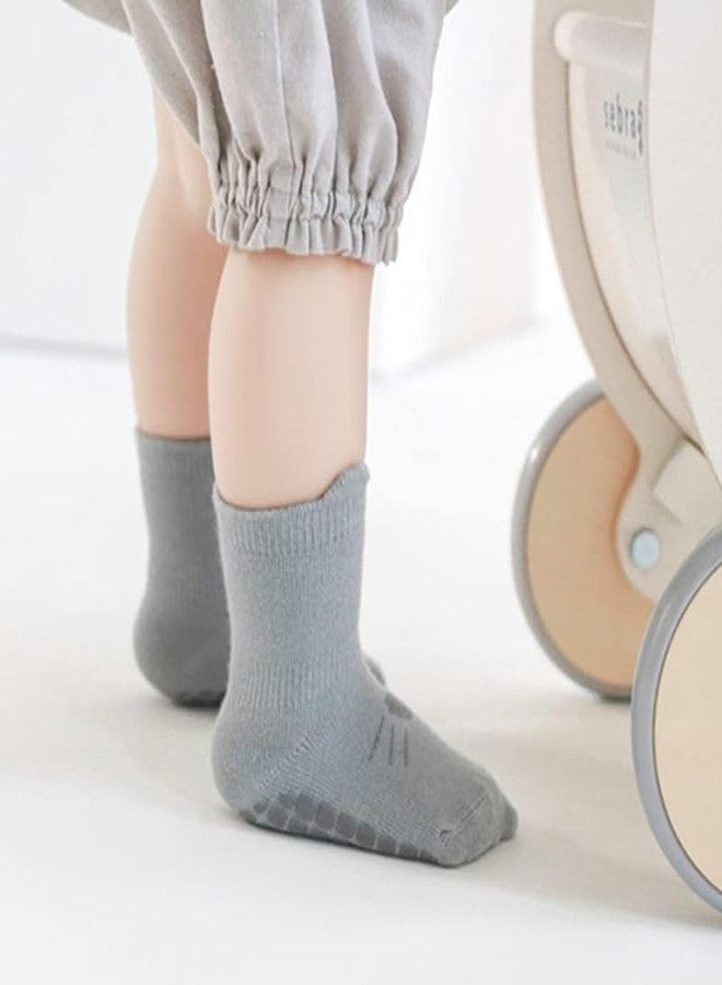 MIKONIKO Baby Socks Non-Slip Thin - Beautiful Cotton Non-Slip Socks Baby Children, 2 Pairs_12-24 Months - Image 5