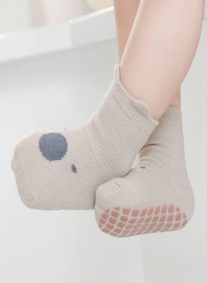 MIKONIKO Baby Socks Non-Slip Thin - Beautiful Cotton Non-Slip Socks Baby Children, 2 Pairs_12-24 Months - Image 3