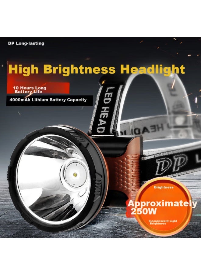 Duration power Dp Jiu Liang Led-7082s Lithium Battery Headlamp, Rechargeable Outdoor Lighting Fishing Lamp, High-intensity Long-range Head-mounted Mining Lamp - Image 1