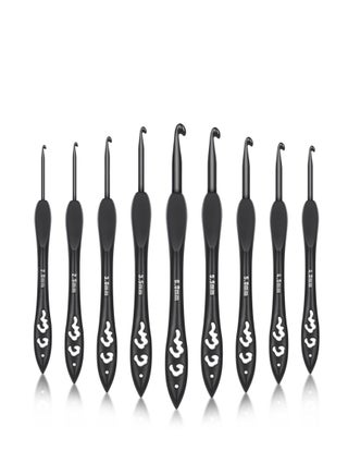 9 Sizes Crochet Hooks, Black Crochet Needles, Ergonomic Soft Grip Aluminum Crochet Hook Set, Lightweight Knitting & Crochet Supplies, for Arthritic Hands Beginners Kids Adults 2.0mm(B)-6.0mm(J) - pzsku/Z6D106CDECE0D512EE34AZ/45/_/1712231175/0f4eeec9-aff6-432b-b178-cea16257d56d