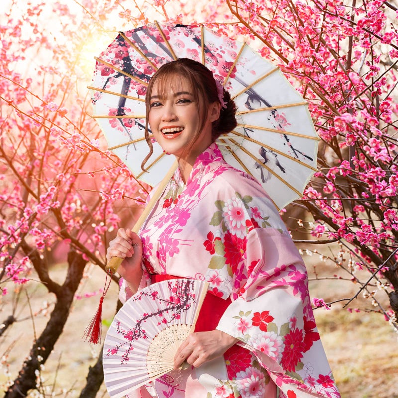 Dunzy 4 Pcs Chinese Handmade Umbrella 22 Inch Oiled Paper Classical Plum Blossom Paper Umbrella Parasol Art Dance Japanese Decorations for Wedding Parties Photography, Costumes, Decoration - Image 4