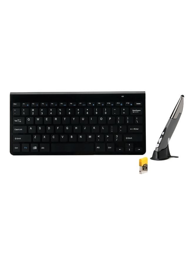NIBEMINENT Bluetooth Pen Mouse And Keyboard Set With USB Receiver Black  - Image 1