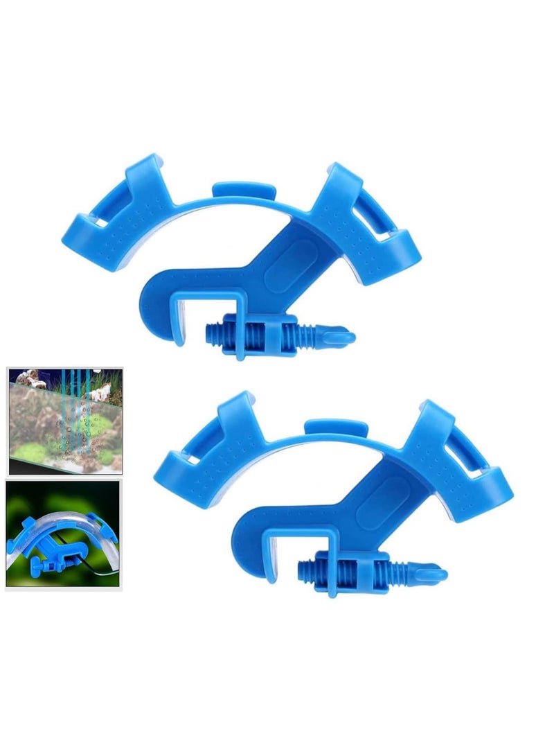 Yee Pack of 2 Aquarium Hose Pipe Clamp, Adjustable Water Pipe Holder Clip Blue (YSL-101) - Image 1