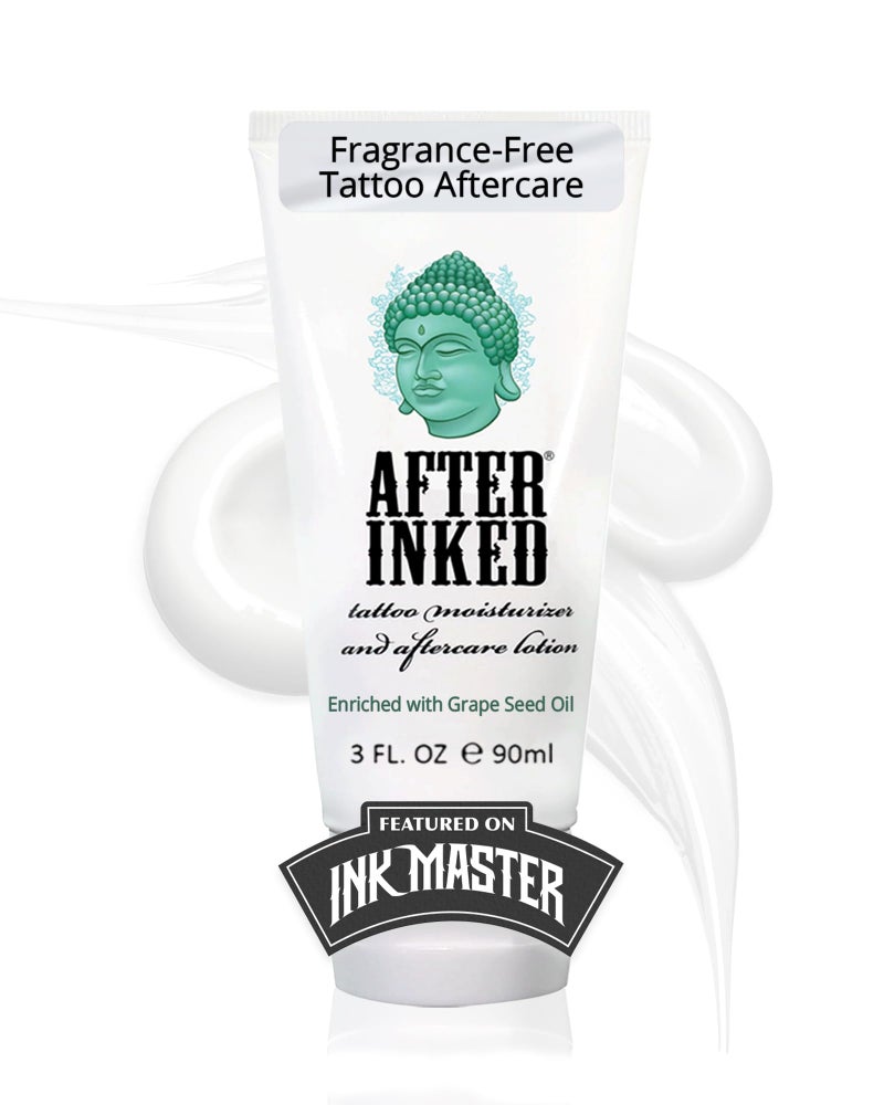 After Inked Tattoo Aftercare Lotion Moisturizing Balm for Inked Skin As Seen on INK MASTER Hydrating Cream with Grape Seed Oil Skin Nourishment Daily Maintenance 3 Fluid oz Tube 1Pack