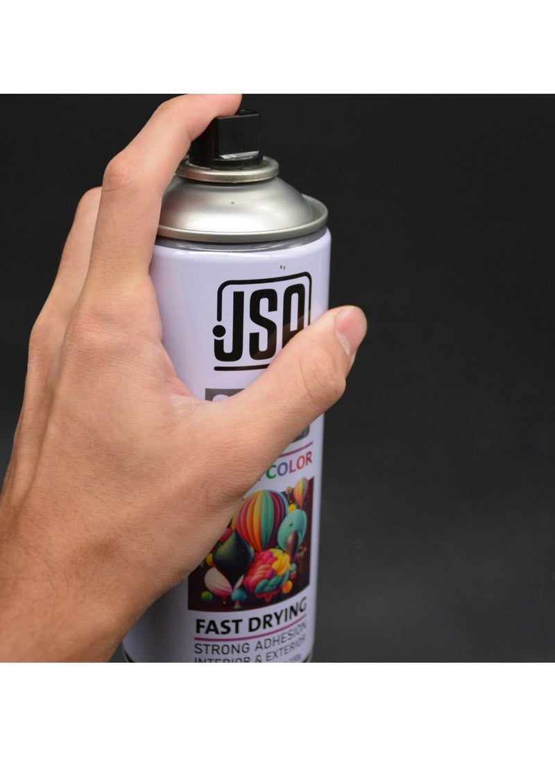 جي اس ايه مجموعة مكونة من 3 عبوات طلاء رذاذ باللون الرمادي ، متعددة الاستخدامات بسعة 400 مل لكل عبوة، تتميز بسرعة الجفاف، ومناسبة للاستخدام على الخشب، البلاستيك، والمعادن. مثالية للاستخدام الداخلي والخارجي، وتناسب الأعمال اليدوية، دهان السيارات، والمشاريع الفنية والحرفية." - Image 2