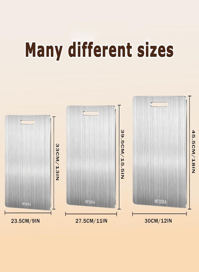 NTIERA New Titanium Cutting Board-Stainless Steel Cutting Boards for kitchen,Double-Sided Food Grade Non Toxic Cutting Board,Chopping Boards Necessities for Home Outdoor Camping Meal Prep,Easy to Clean(XL) - Image 4