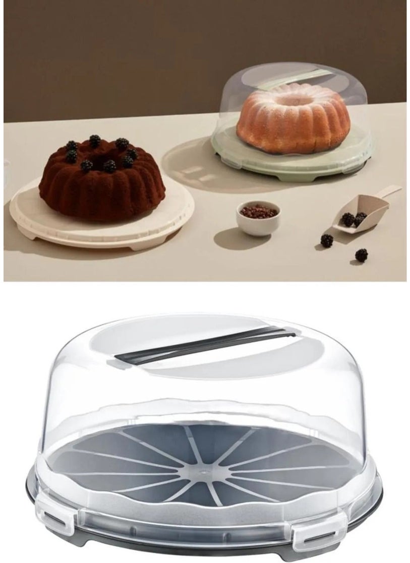 Boz House - Cake Pastry Storage Container, Locked Pyrex Carrying Jar 34CM Large Size - Image 1