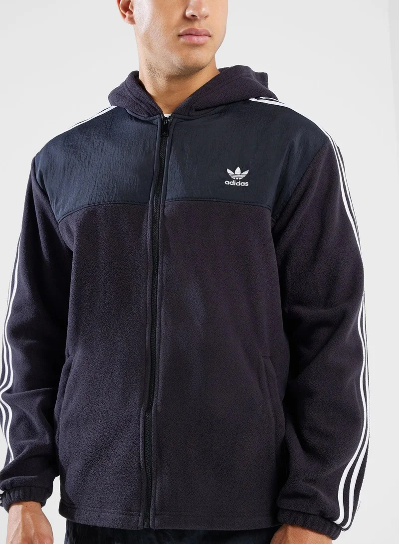 adidas أديداس هودي فليس أسود للرجال من أوريجينالز