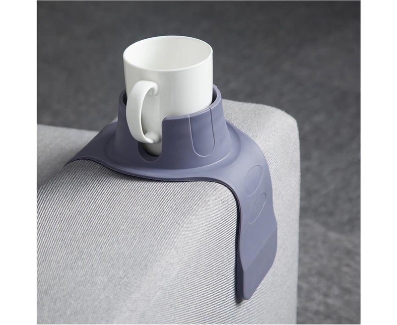 Silicone Cup Holder Tray for Arm Chair Couch Caddy Sofa Recliner -The Ultimate Drink Holder for Your Sofa-Gray - Image 4