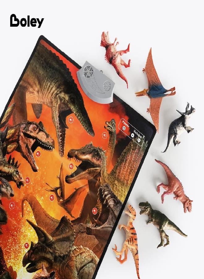 BOLEY Boley Interactive Dinosaur, Bedroom Decor, Sound Poster | Educational Learning Chart for Dinosaur Names and Roars | 6 Dino Figures Toys Included | for Kids Ages 3 and Up - Image 2