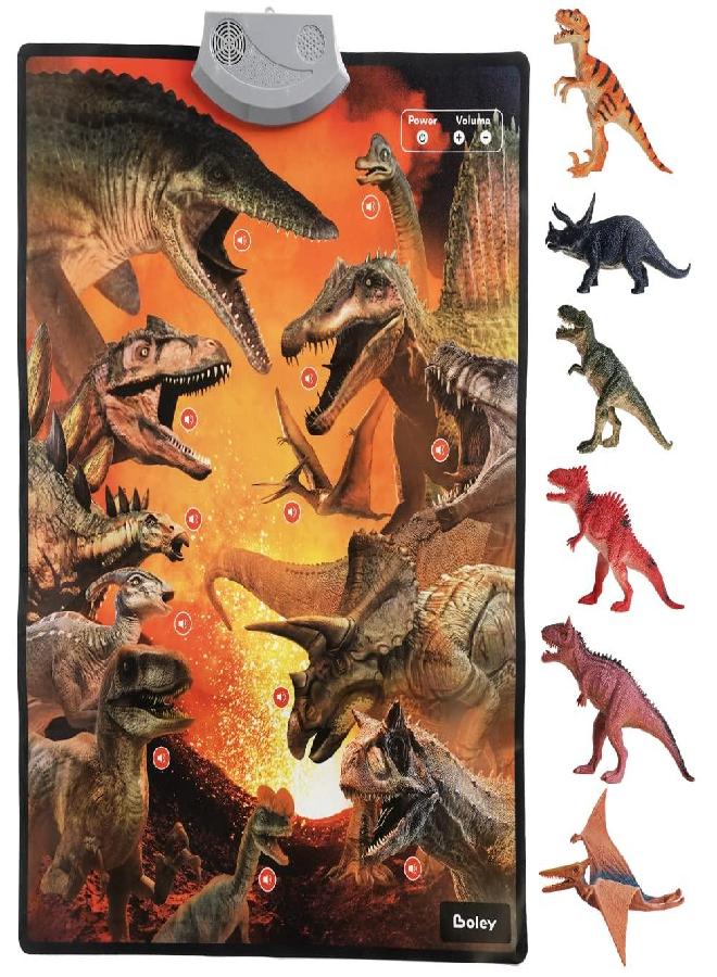 BOLEY Boley Interactive Dinosaur, Bedroom Decor, Sound Poster | Educational Learning Chart for Dinosaur Names and Roars | 6 Dino Figures Toys Included | for Kids Ages 3 and Up - Image 5