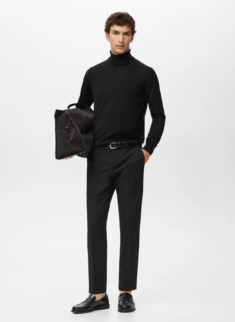 Mango Man  100% merino wool roll neck jumper for Men | Best Price UAE
