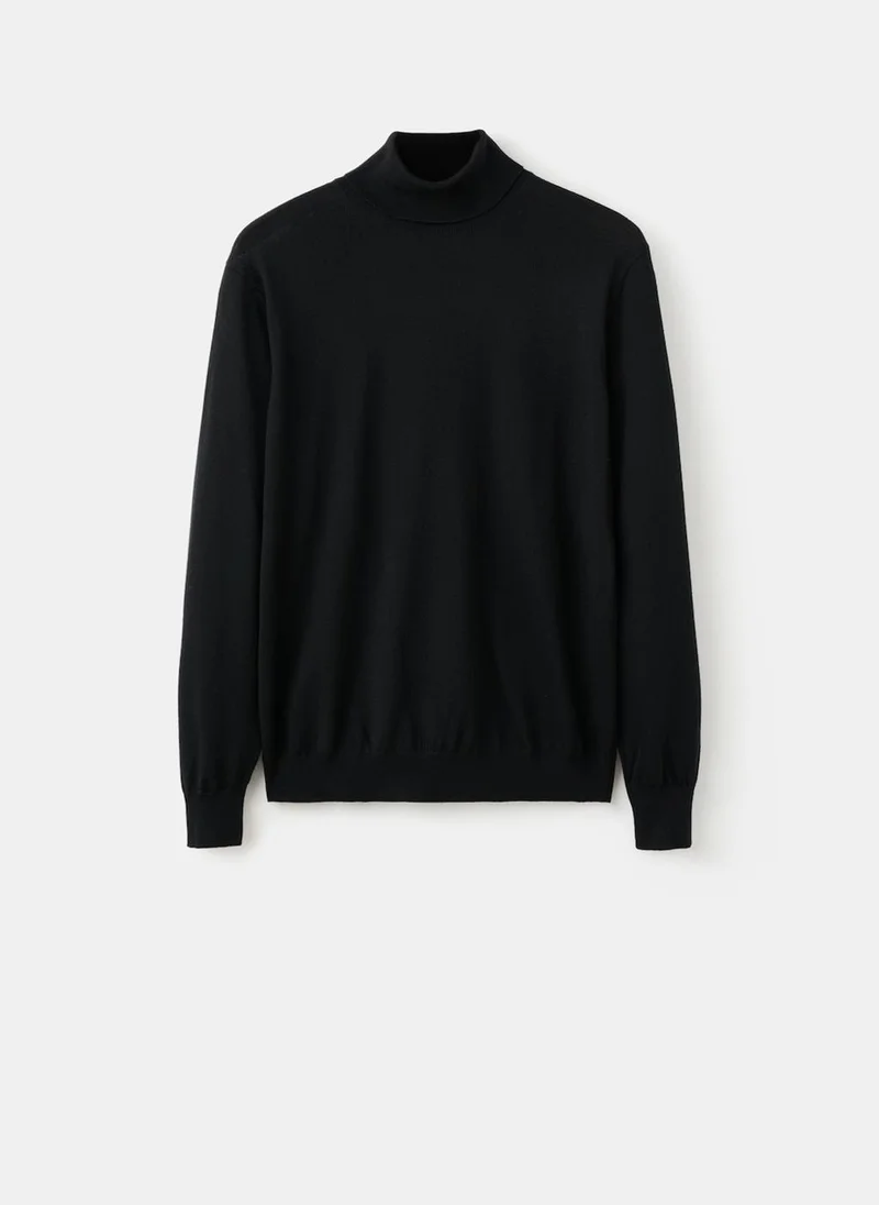 Mango Man  100% merino wool roll neck jumper for Men | Best Price UAE