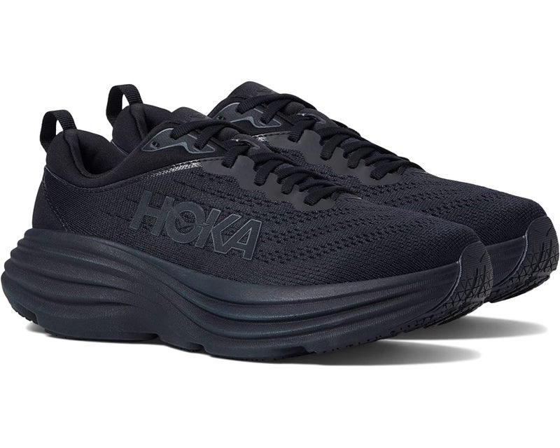 HOKA ONE ONE Mens Running Sneakers Black Monochrome 10