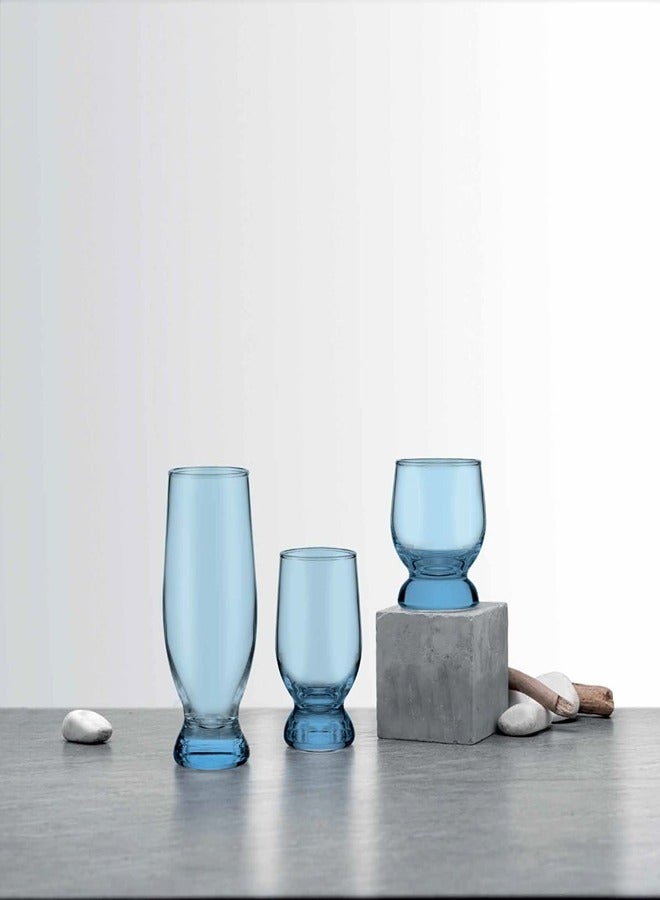 باساباتشي 18 قطعة من أكواب باساباتشه المائية، 6 أكواب عالية (370 مل)، و6 أكواب متوسطة (225 مل)، و6 أكواب قديمة الطراز (220 مل)