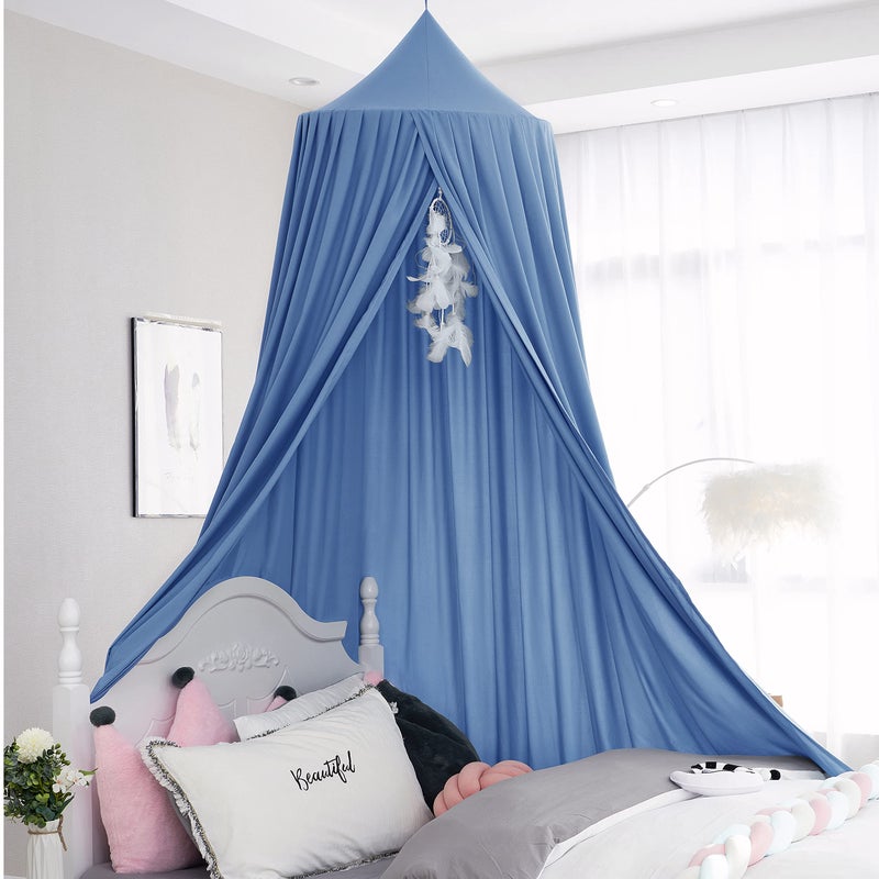 HggTjj Kids Bed Canopy Girls Canopy for Crib Canopy Nursery Canopy Hanging Canopy Blocking Light Canopy Reading Canopy Fog Blue 