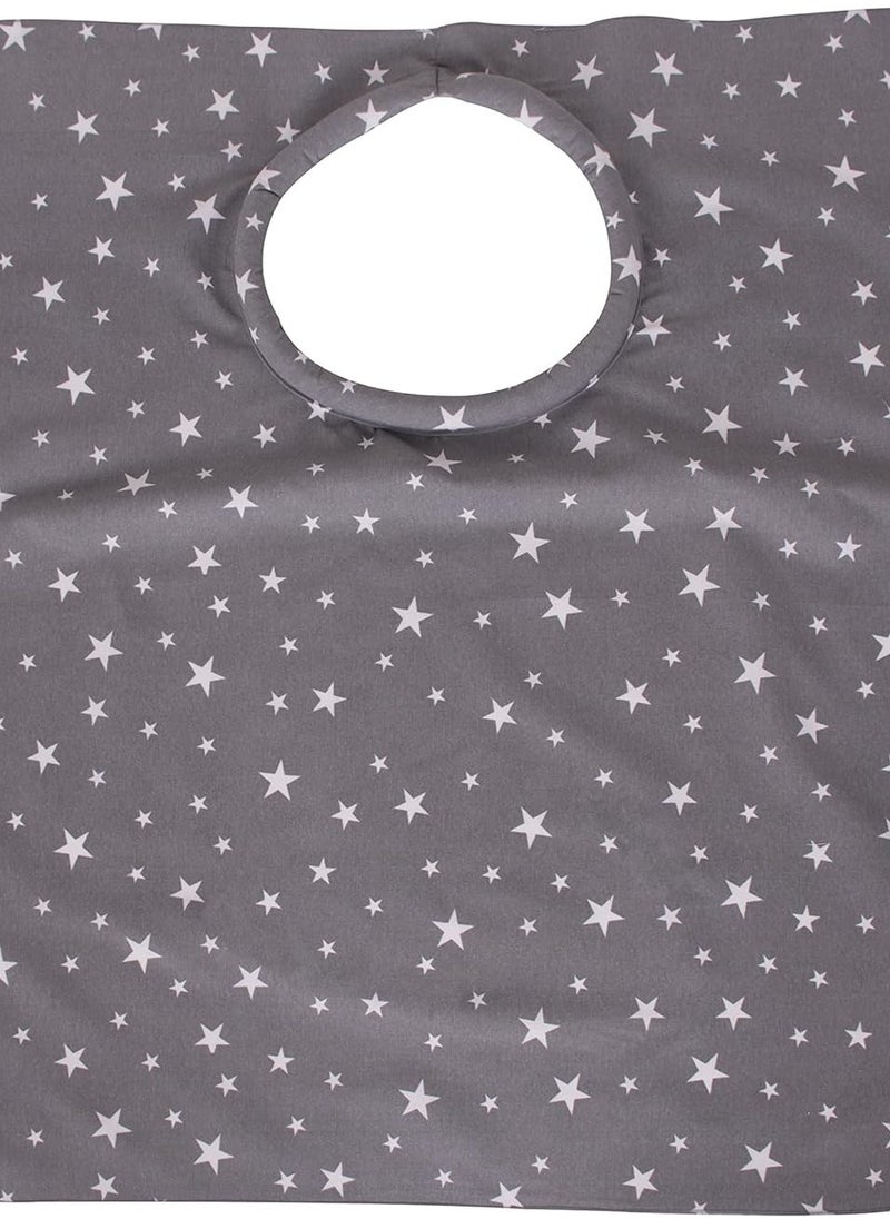 Moro Moro - Sevi Baby Grey Star Nursing Cover for Breastfeeding - 360 Degree Privacy, View Baby Hands-Free Universal Fit, Cotton, for Girls and Boys - Image 1